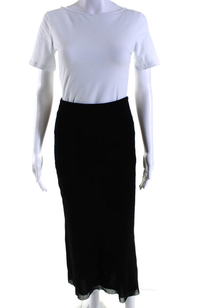 Ivan Grundahl Womens Cotton Elastic Waist Maxi Straight Pencil Skirt Black Size