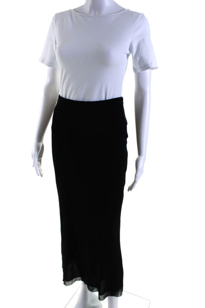 Ivan Grundahl Womens Cotton Elastic Waist Maxi Straight Pencil Skirt Black Size