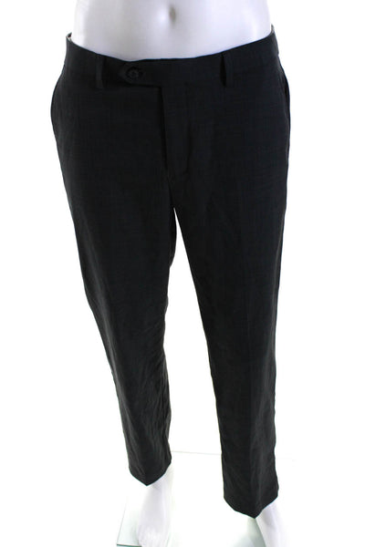 Michael Kors Mens Zipper Fly Straight Leg Dress Pants Gray Size 33x30