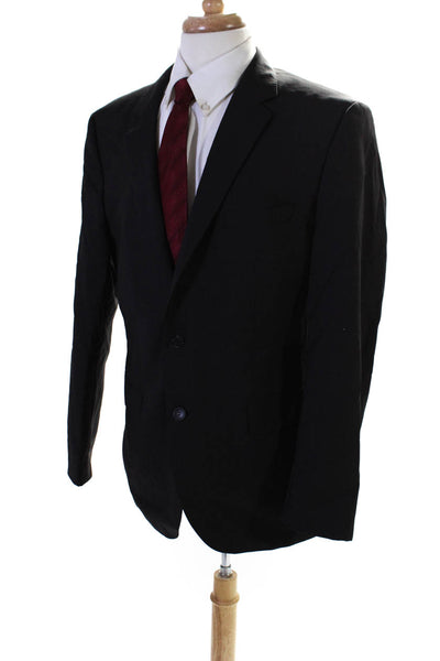 Boss Hugo Boss Mens Wool Single Breasted Suit Jacket Black Size 42