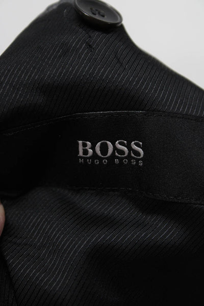 Boss Hugo Boss Mens Wool Single Breasted Suit Jacket Black Size 42