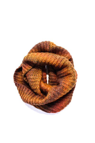 Love Shack Fancy Womens Orange Alpaca Crochet Infinity Scarf