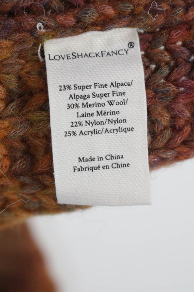 Love Shack Fancy Womens Orange Alpaca Crochet Infinity Scarf