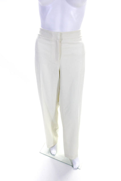 Lafayette 148 New York Womens Barrow Mid Rise Straight Leg Pants White Size 16