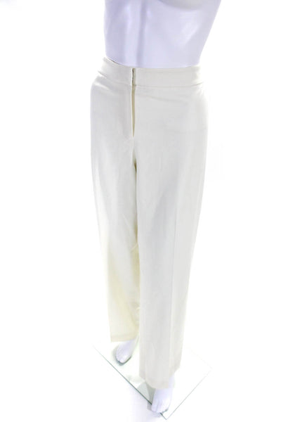 Lafayette 148 New York Womens Barrow Mid Rise Straight Leg Pants White Size 16