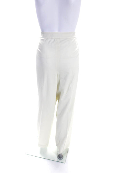 Lafayette 148 New York Womens Barrow Mid Rise Straight Leg Pants White Size 16