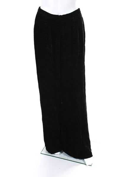 Tadashi Womens Velvet Crocodile Print High Rise Wide Leg Pants Black Size 10