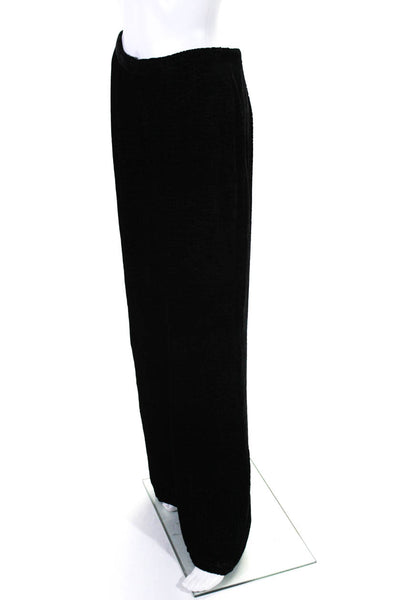 Tadashi Womens Velvet Crocodile Print High Rise Wide Leg Pants Black Size 10