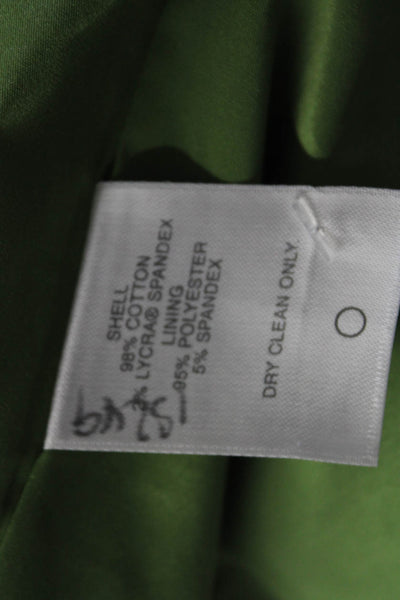 Classiques Entier Womens Button Down Coat Green Cotton Size Petite Medium