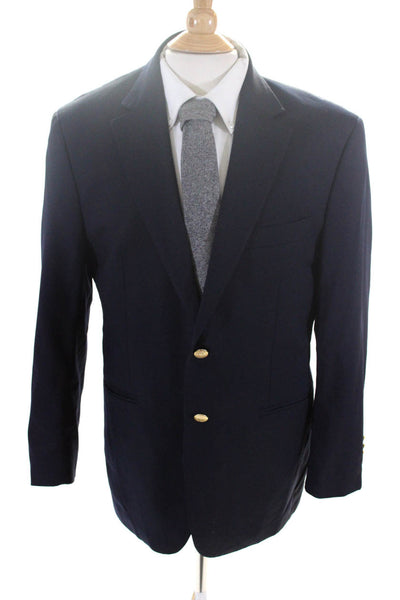 Lauren Ralph Lauren Mens Two Button Notched Lapel Blazer Jacket Navy Size 40R