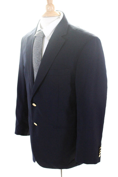 Lauren Ralph Lauren Mens Two Button Notched Lapel Blazer Jacket Navy Size 40R