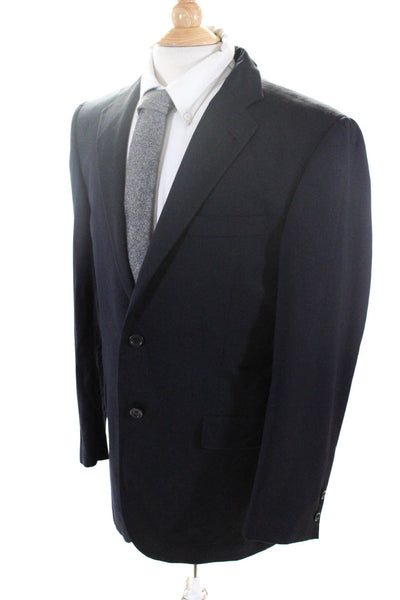 Burberry London Blue Label Mens Two Button Notched Lapel Blazer Jacket Navy 40R