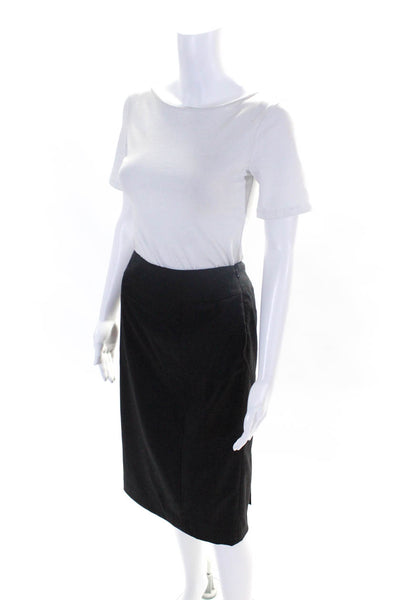 Lafayette 148 New York Womens Side Zip Knee Length Pencil Skirt Gray Size 10