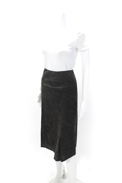 BCBG Max Azria Womens Linen Blend Inverted Pleat A Line Skirt Black Size 0