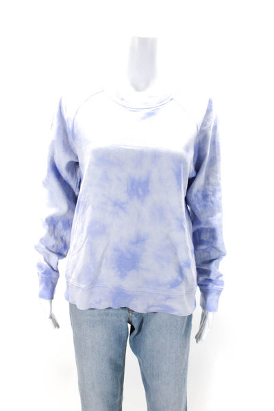 Athleta Womens Pullover Long Sleeve Scoop Neck Tie Dyed Sweater Blue Size Medium