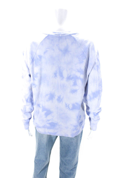 Athleta Womens Pullover Long Sleeve Scoop Neck Tie Dyed Sweater Blue Size Medium