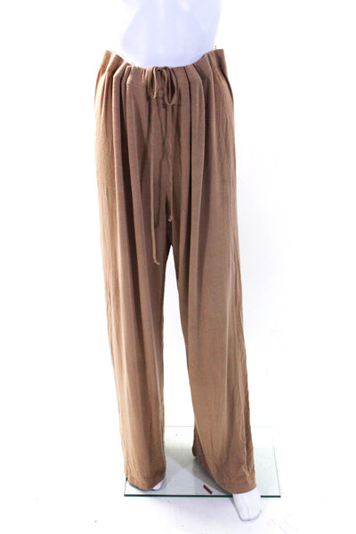 Skims Womens Drawstring Wide Leg Pajama Pants Acorn Brown Size Extra Extra Large