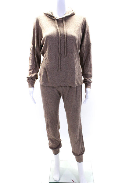 Silk & Salt Womens 2 Piece Matching Hoodie Joggers Set Brown Size S