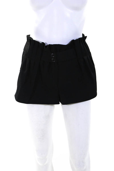 Elizabeth and James Womens Pleated Buttoned Mini Dress Shorts Black Size 2