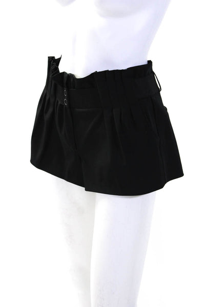 Elizabeth and James Womens Pleated Buttoned Mini Dress Shorts Black Size 2