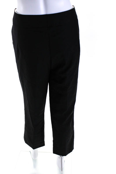 Escada Womens Wool Hook & Eye Buttoned Tapered Dress Pants Black Size EUR42