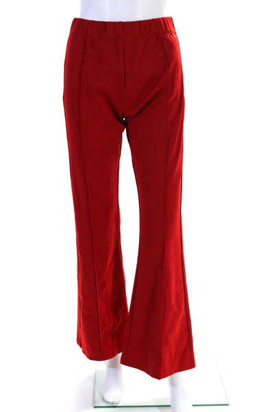 Tory Sport Womens Bright Red High Rise Pleated Pull On Wide Leg Pants Size S