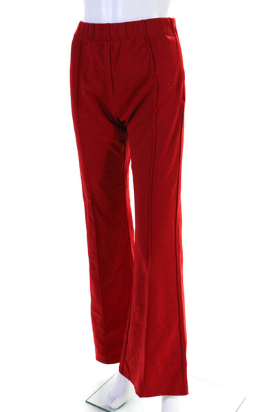 Tory Sport Womens Bright Red High Rise Pleated Pull On Wide Leg Pants Size S