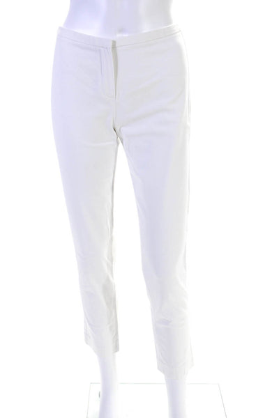 Elie Tahari Womens Mid Rise Skinny Leg Casual Trousers White Cotton Size 0