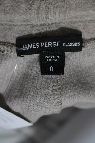 James Perse Womens Beige Cotton Waffle Knit Drawstring Wide Leg Pants Size 0