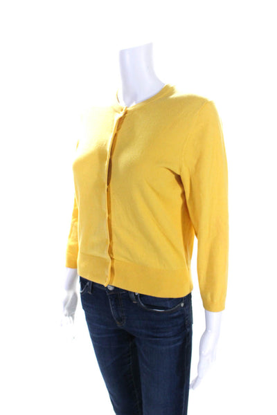 Lilly Pulitzer Womens Cotton Knit Long Sleeve Button Down Cardigan Yellow Size S