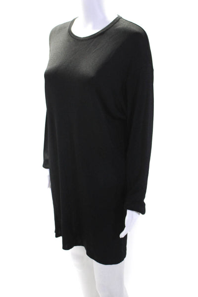 Jaeger Womens Long Sleeves Knee Length Pullover Sweater Dress Black Size Medium