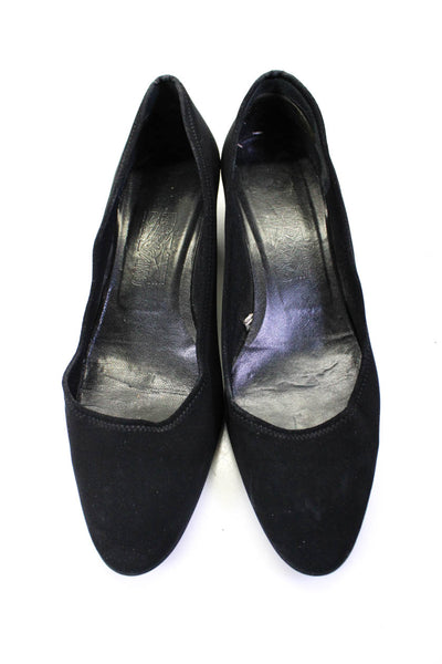 Salvatore Ferragamo Womens Nylon Slide On Low Heel Classic Pumps Black Size 9