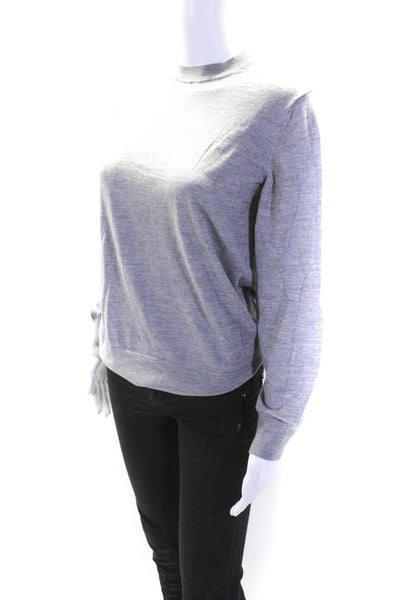 Theory Women's Round Neck Long Sleeves Pullover Sweater Gray Size L