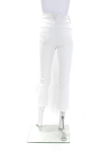 Veronica Beard Womens High Rise Carly Kick Flare Leg Jeans White Cotton Size 26