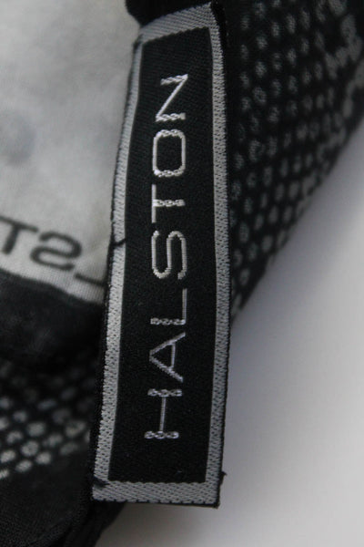 Halston Womens Snakeskin Printed Polka Dot Silk Scarf Black Gray