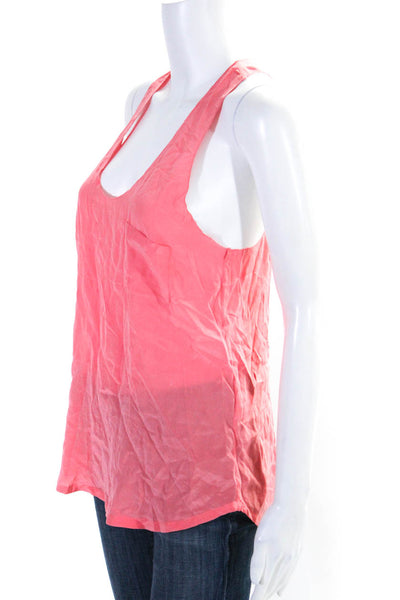 Joie Womens Sleeveless Scoop Neck Silk Pocket Tank Top Watermelon Pink Size XS