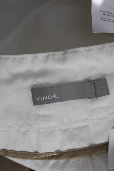 Vince Womens High Waisted Wide Leg Paperbag Pants White Size 0