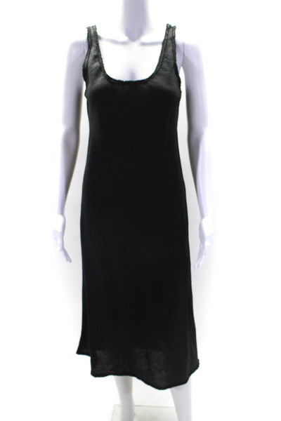 Theory Women's Scoop Neck Sleeveless A-Line Midi Dress Black Size 2