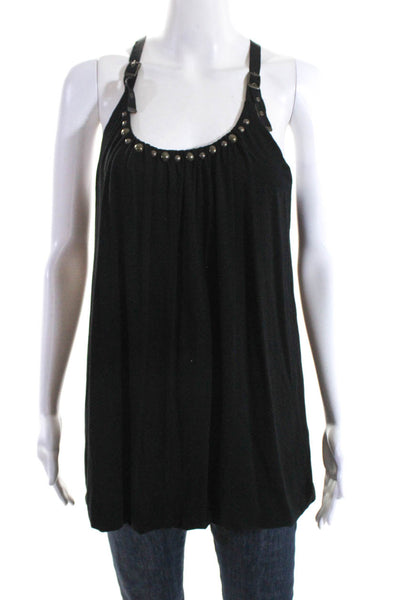 Cynthia Cynthia Steffe Womens Studded Jersey Bubble Hem Tank Top Blouse Black Me