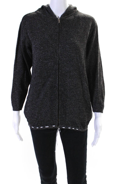 Margaret OLeary Womens Long Sleeves Full Zipper Hoodie Black Size Extra Small