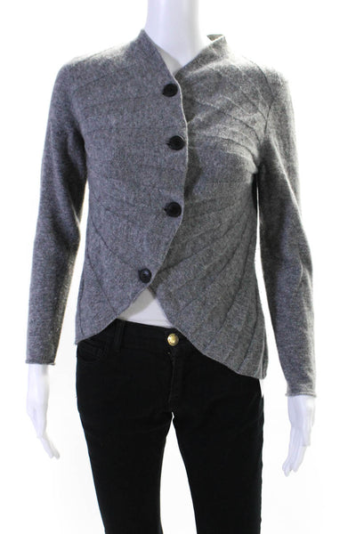 Lafayette 148 New York Womens Cashmere Cardigan Sweater Gray Size Small