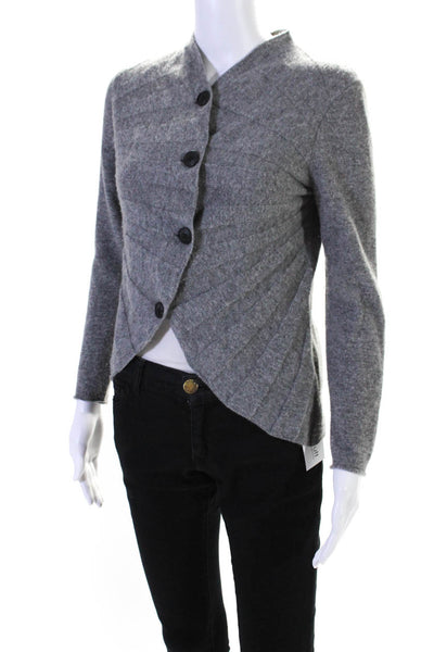 Lafayette 148 New York Womens Cashmere Cardigan Sweater Gray Size Small