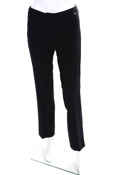 Elie Tahari Womens Zipper Fly Mid Rise Pleated Trouser Pants Navy Blue Size 0