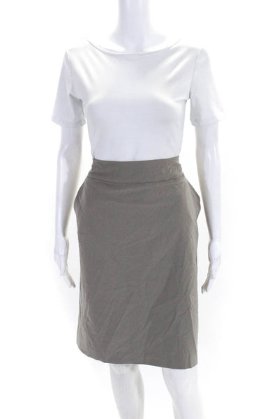 Eileen Fisher Womens Side Zip Knee Length Pencil Skirt Gray Size 14