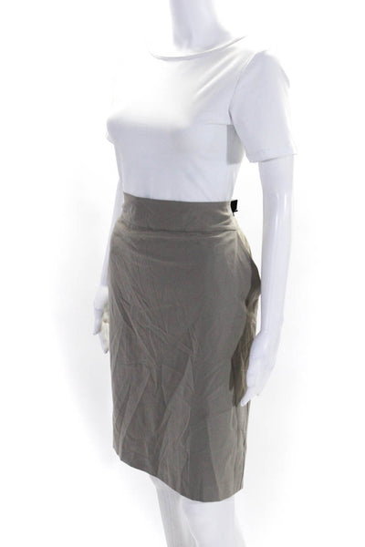 Eileen Fisher Womens Side Zip Knee Length Pencil Skirt Gray Size 14