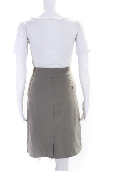 Eileen Fisher Womens Side Zip Knee Length Pencil Skirt Gray Size 14