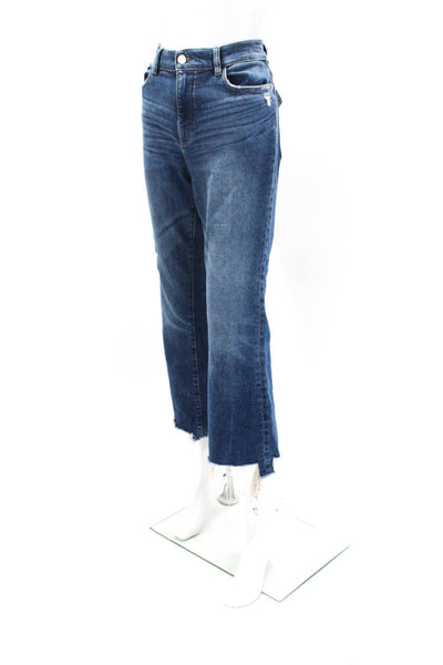 DL1961 Womens High Rise Bridget Boot Cut Vintage Crop Jeans Blue Cotton Size 28