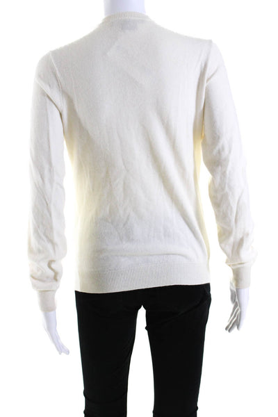 Ralph Lauren Golf Womens Long Sleeve V Neck Cashmere Sweater White Size Small