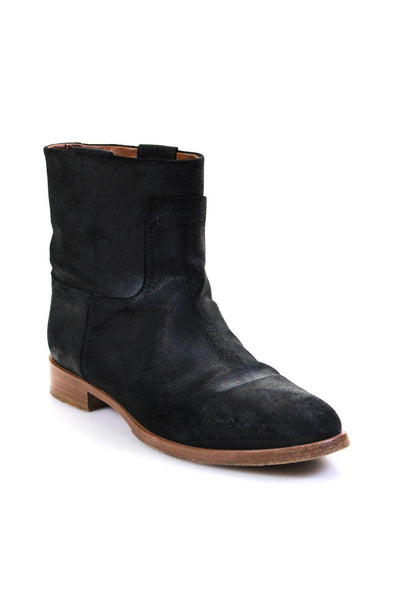 Rag & Bone Womens Leather Pull On Low Heel Ankle Boots Rustic Black Size 40 10