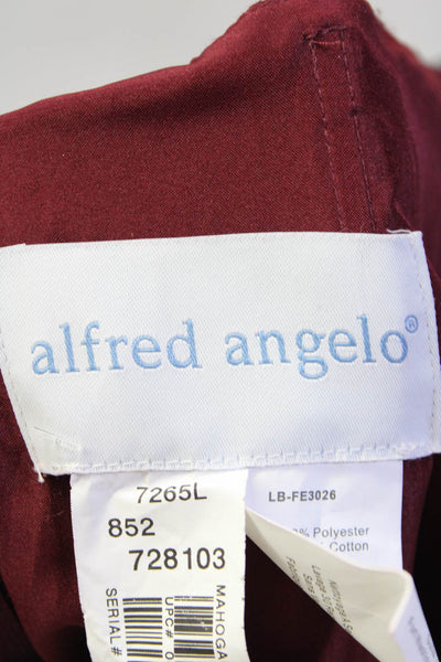 Alfred Angelo Womens Maroon Tie Neck Sleeveless Empire Waist Gown Dress Size 14